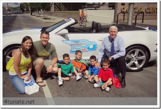 mike pence indiana may 500 festival with quadruplets 